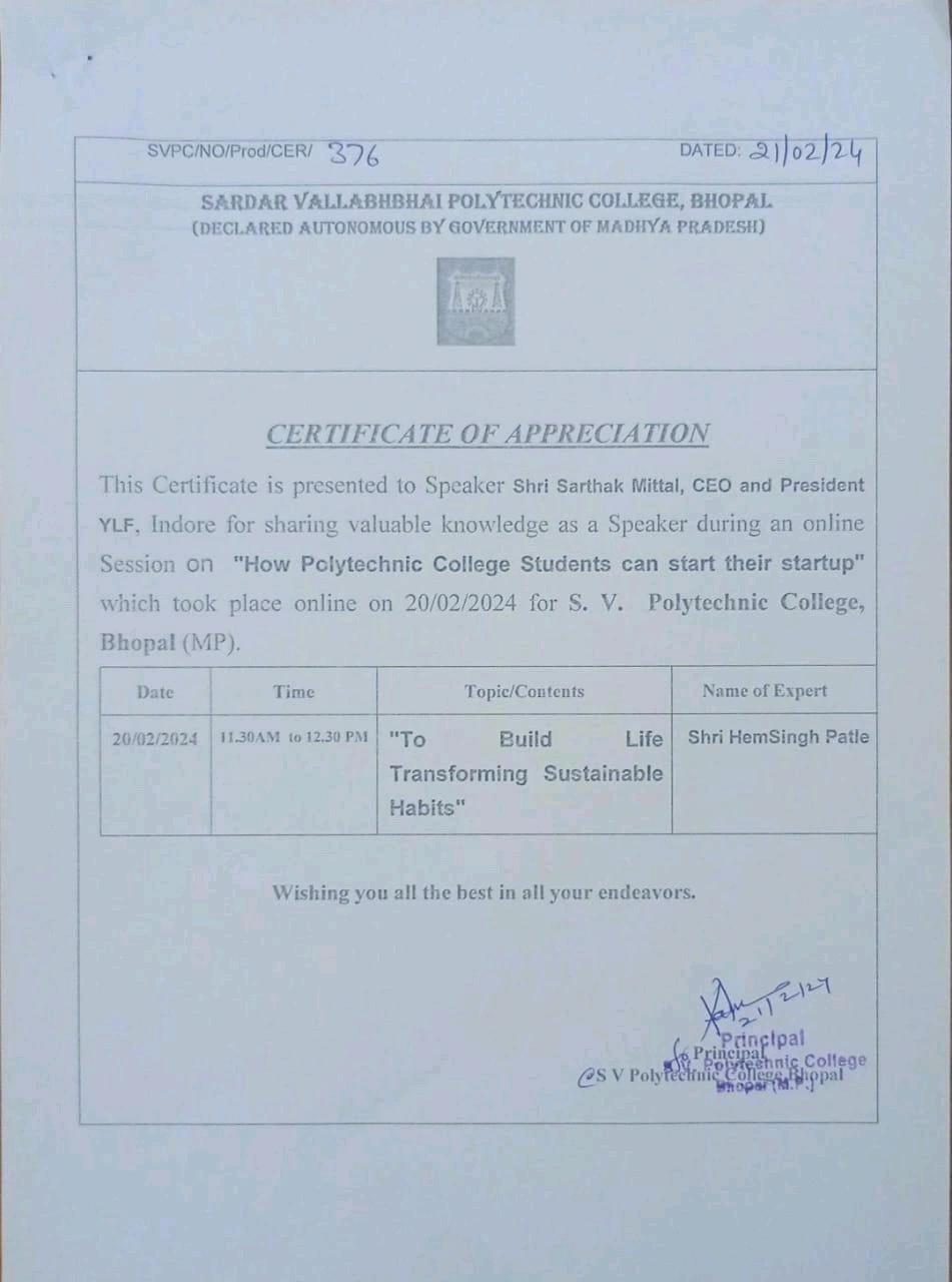 Certificate 1