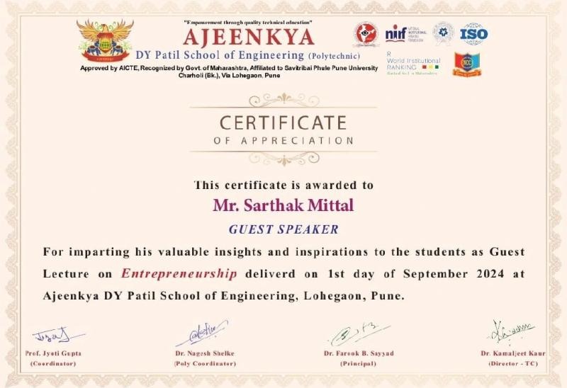 Certificate 1